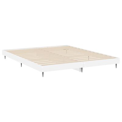 vidaXL Cadre de lit sans matelas blanc brillant 120x200 cm