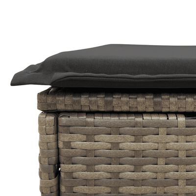 vidaXL Salon de jardin avec coussins 13 pcs gris résine tressée