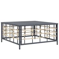 vidaXL Table de jardin anthracite 70x70x34 cm résine tressée