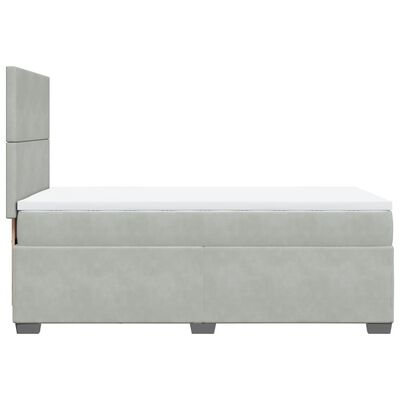 vidaXL Sommier à lattes de lit et matelas Gris clair 100x200cm Velours