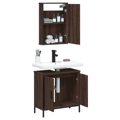 vidaXL Ensemble de meubles de salle de bain 2 pcs Chêne marron