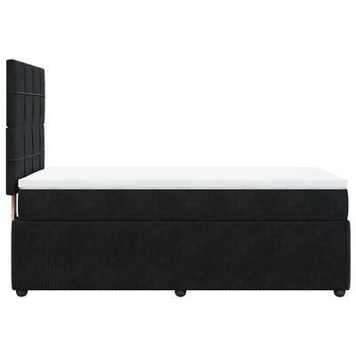 vidaXL Sommier à lattes de lit avec matelas Noir 90x190 cm Velours