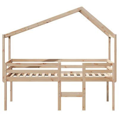 vidaXL Lit haut avec toit 75x190 cm bois de pin massif