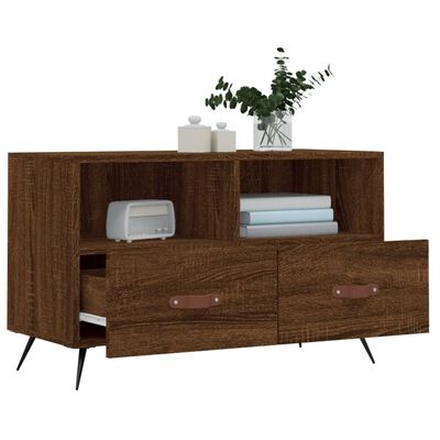 vidaXL Meuble TV Chêne marron 80x36x50 cm Bois d'ingénierie