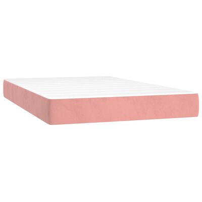 vidaXL Sommier à lattes de lit et matelas LED Rose 120x200 cm Velours