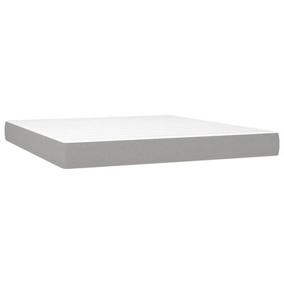 vidaXL Sommier à lattes de lit avec matelas Gris clair 180x200cm Tissu