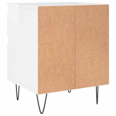 vidaXL Tables de chevet 2 pcs blanc brillant 40x35x50 cm