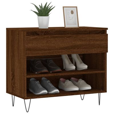 vidaXL Armoire à chaussures Chêne marron 70x36x60 cm Bois d'ingénierie