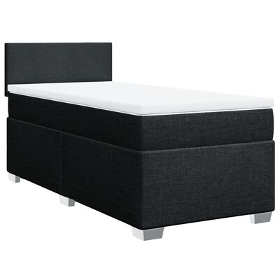 vidaXL Sommier à lattes de lit avec matelas Noir 90x190 cm Tissu