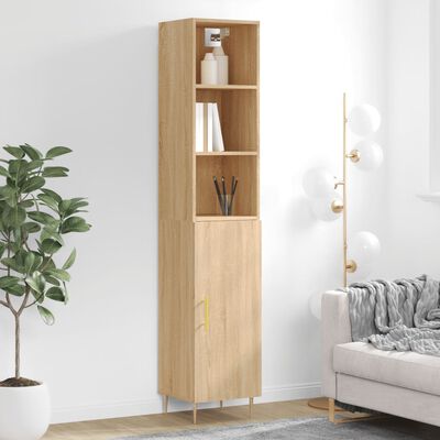 vidaXL Buffet haut Chêne sonoma 34,5x34x180 cm Bois d'ingénierie