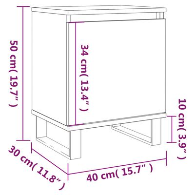 vidaXL Table de chevet sonoma gris 40x30x50 cm bois d'ingénierie