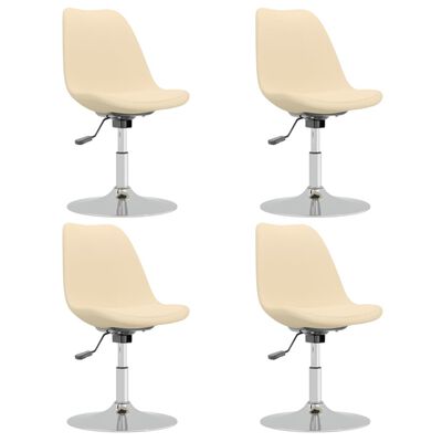 vidaXL Chaises pivotantes à manger lot de 4 Crème Tissu