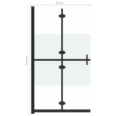 vidaXL Paroi de douche pliable Verre ESG demi-dépoli 70x190 cm