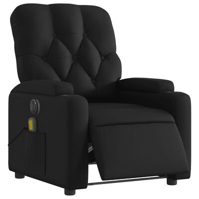 vidaXL Fauteuil de massage inclinable électrique noir similicuir