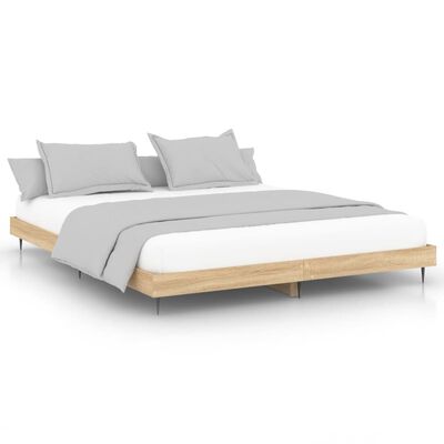 vidaXL Cadre de lit sans matelas chêne sonoma 200x200 cm