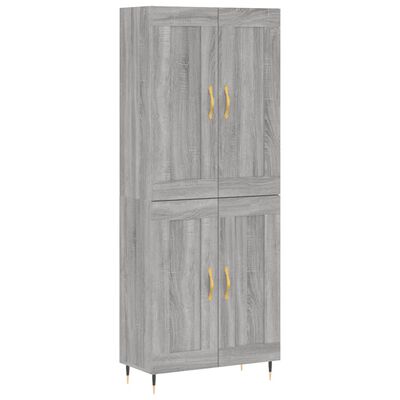 vidaXL Buffet haut Sonoma gris 69,5x34x180 cm Bois d'ingénierie