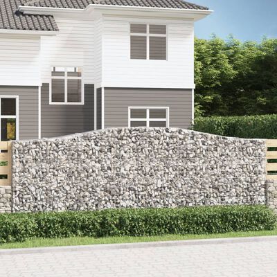 vidaXL Paniers à gabions arqués 2 pcs 400x50x140/160 cm Fer galvanisé