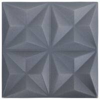 vidaXL Panneaux muraux 3D 12 pcs 50x50 cm gris origami 3 m²