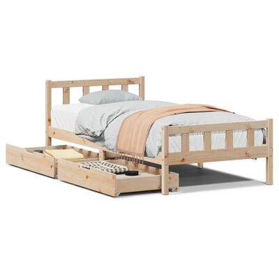 vidaXL Cadre de lit sans matelas 75x190 cm bois de pin massif