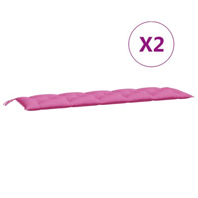 vidaXL Coussins de banc de jardin lot de 2 rose tissu Oxford