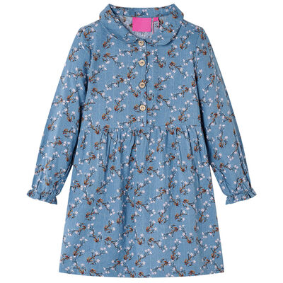 Robe pour enfants à manches longues bleu essence 116