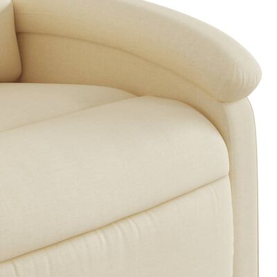 vidaXL Fauteuil inclinable de massage Crème Tissu