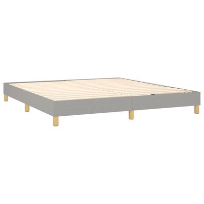 vidaXL Sommier à lattes de lit avec matelas Gris clair 180x200cm Tissu