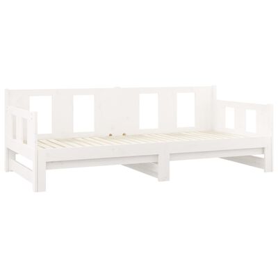 vidaXL Lit coulissant Blanc Bois de pin solide 2x(90x190) cm