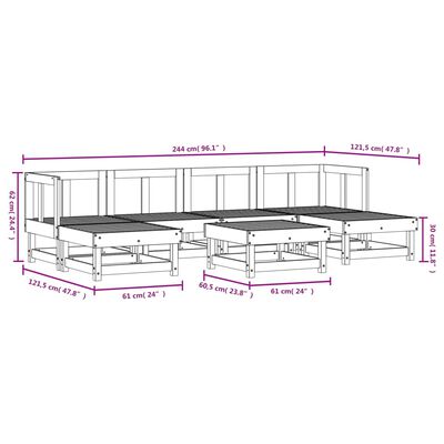 vidaXL Salon de jardin 7 pcs bois de pin imprégné