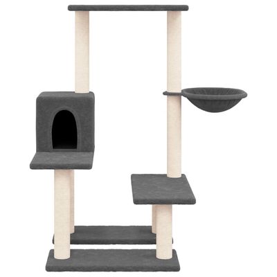 vidaXL Arbre à chat avec griffoirs en sisal Gris foncé 94,5 cm