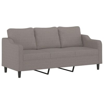 vidaXL Canapé à 3 places avec repose-pieds Taupe 180 cm Tissu