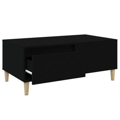 vidaXL Table basse Noir 90x50x36,5 cm Bois d'ingénierie