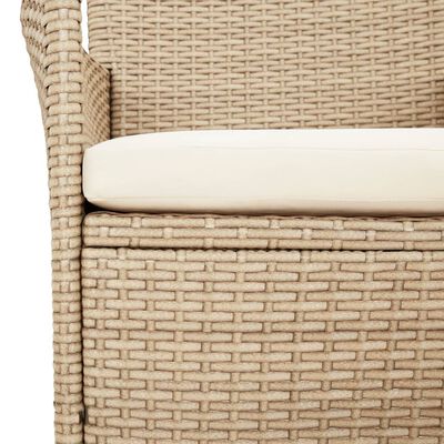 vidaXL Ensemble à manger de jardin et coussins 9 pcs beige Poly rotin