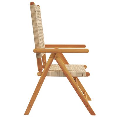 vidaXL Chaises de jardin lot de 2 beige bois massif d'acacia et rotin