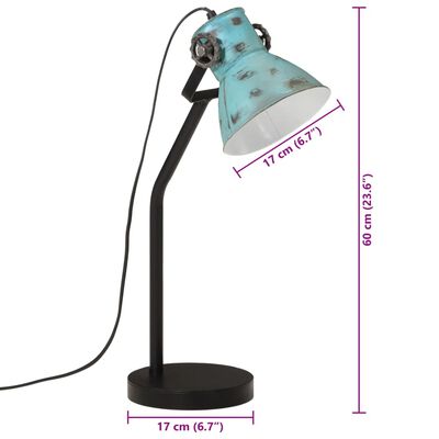 vidaXL Lampe de bureau 25 W bleu délavé 17x17x60 cm E27