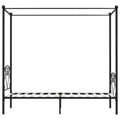 vidaXL Cadre de lit à baldaquin sans matelas noir métal 100x200 cm