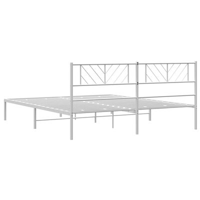 vidaXL Cadre de lit métal sans matelas et tête de lit blanc 193x203 cm