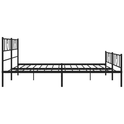 vidaXL Cadre de lit métal sans matelas avec pied de lit noir 180x200cm