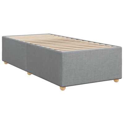 vidaXL Sommier à lattes de lit avec matelas Gris clair 90x200 cm Tissu