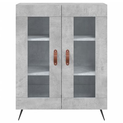 vidaXL Buffet haut Gris béton 69,5x34x180 cm Bois d'ingénierie