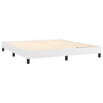 vidaXL Sommier à lattes de lit avec matelas et LED Blanc 180x200 cm