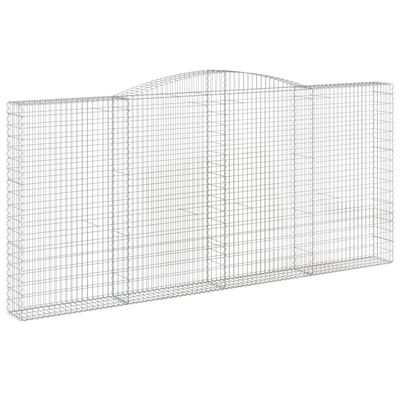 vidaXL Paniers à gabions arqués 2 pcs 400x30x180/200 cm Fer galvanisé