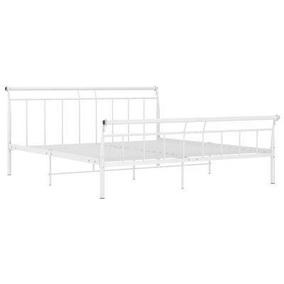 vidaXL Cadre de lit sans matelas blanc métal 160x200 cm