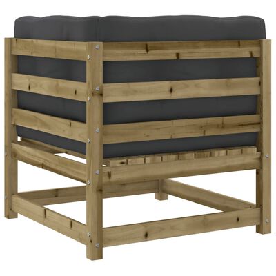 vidaXL Salon de jardin 5 pcs avec coussins bois de pin imprégné