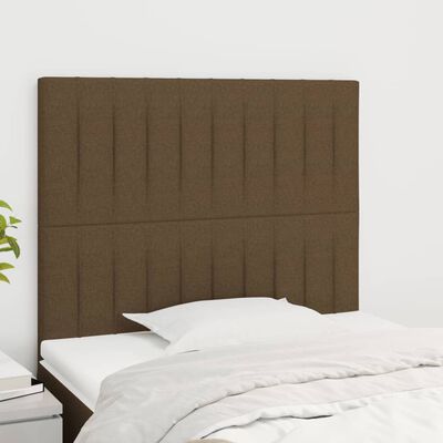 vidaXL Têtes de lit 2 pcs Marron Foncé 100x5x78/88 cm Tissu