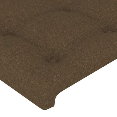 vidaXL Tête de lit à LED Marron foncé 103x16x118/128 cm Tissu