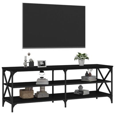 vidaXL Meuble TV noir 140x40x50 cm bois d'ingénierie