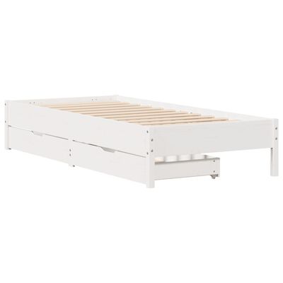 vidaXL Cadre de lit sans matelas blanc 100x200 cm bois de pin massif