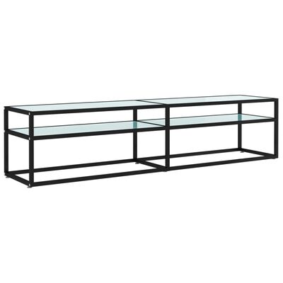 vidaXL Meuble TV Marbre blanc 180x40x40,5 cm Verre trempé