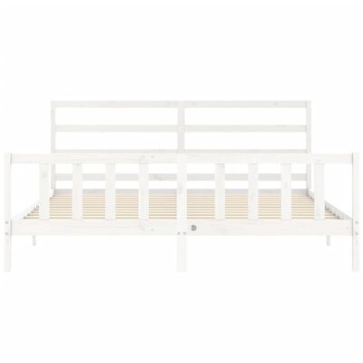 vidaXL Cadre de lit sans matelas blanc bois de pin massif